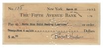 Rupert Hughes Signed Bank Check