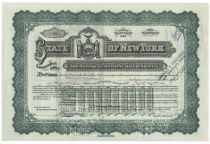 State Of New York General State Improvements Bond For $10,000 - Issued To William K. Vanderbilt Jr.