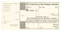 Unissued Stock Of The Proprietors Of The Woman's Journal