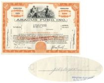 Abacus Fund - Issued To And Signed By John Sterling Rockefeller