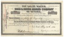 The Van De Water Gold & Silver Mining Co Of Nevada